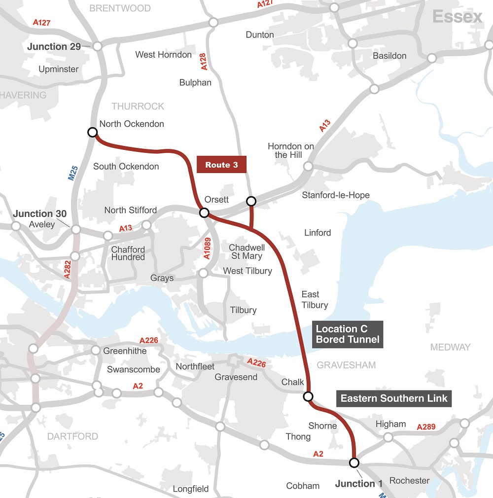 Lower Thames Crossing Map New Tunnel Proposed For Lower Thames Crossing - Logistics Business® Magazine