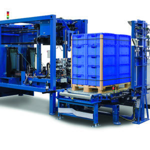 Strapping machine secures single and double pallets economically