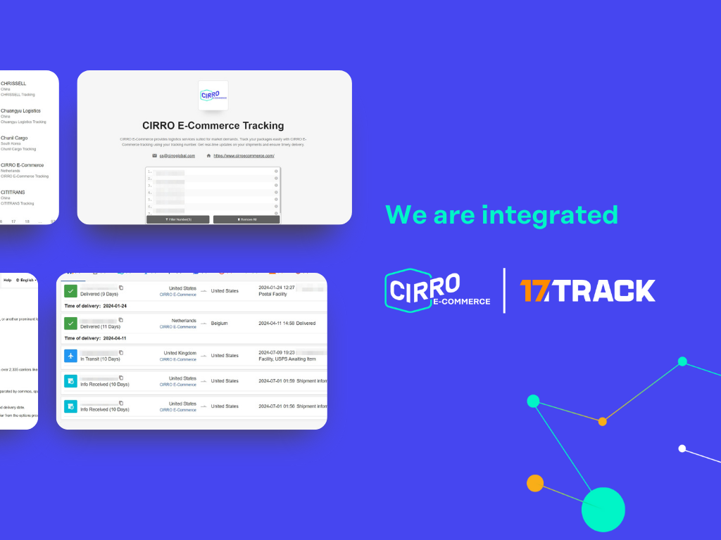 CIRRO E-Commerce Integrates with 17TRACK