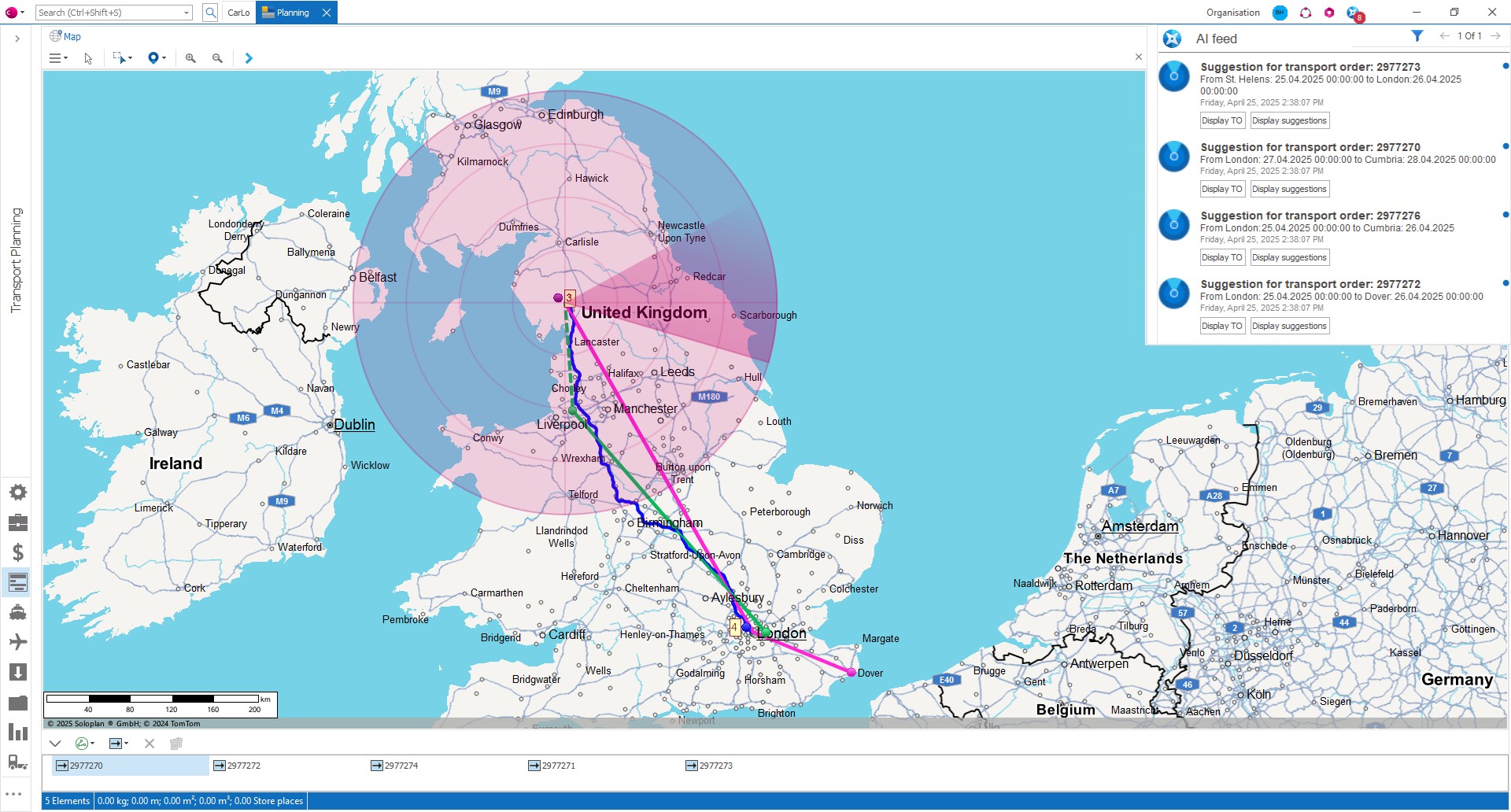 AI-based Planning Radar at Transport Logistic