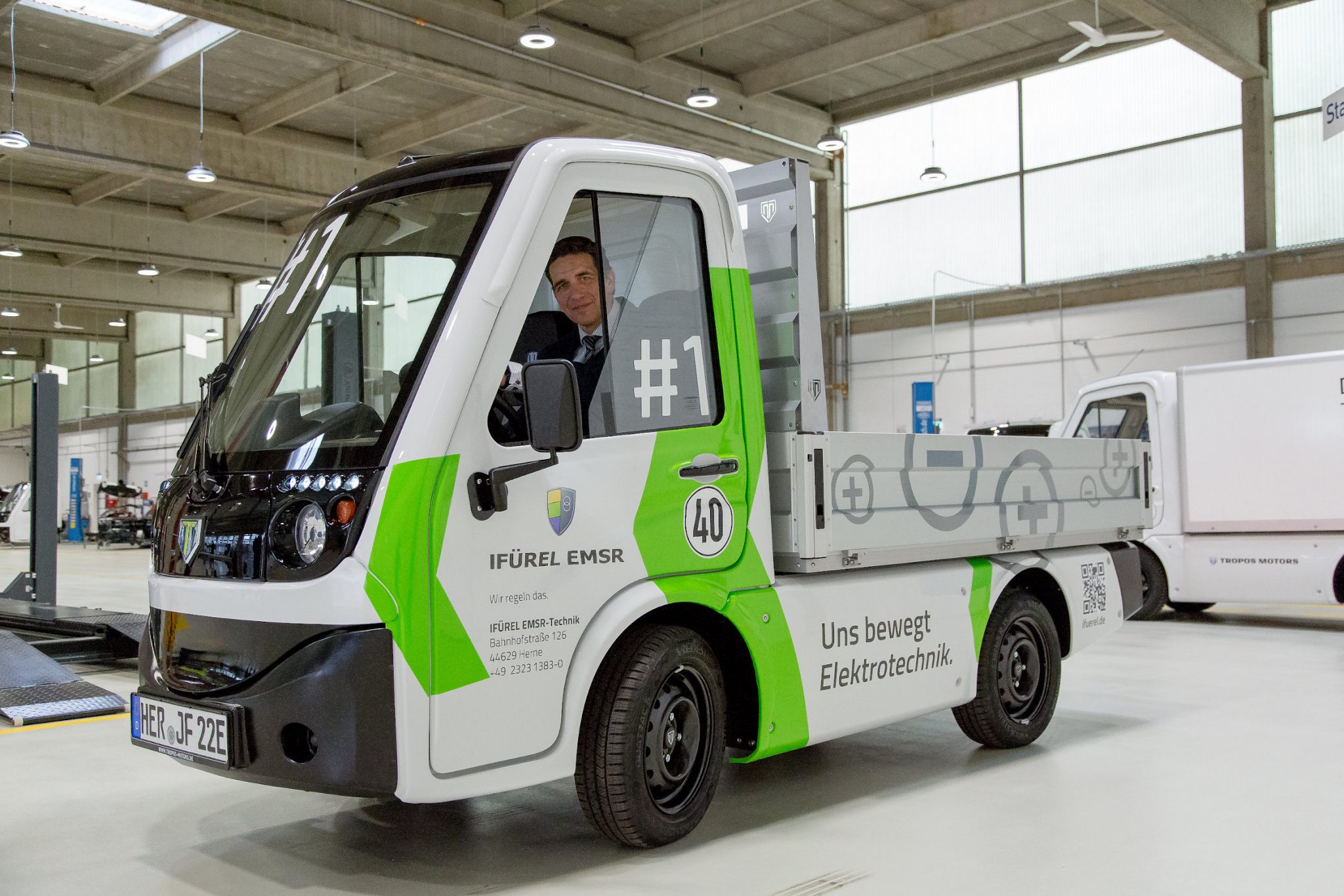 Tropos Hands Over First Electric Utility Vehicle