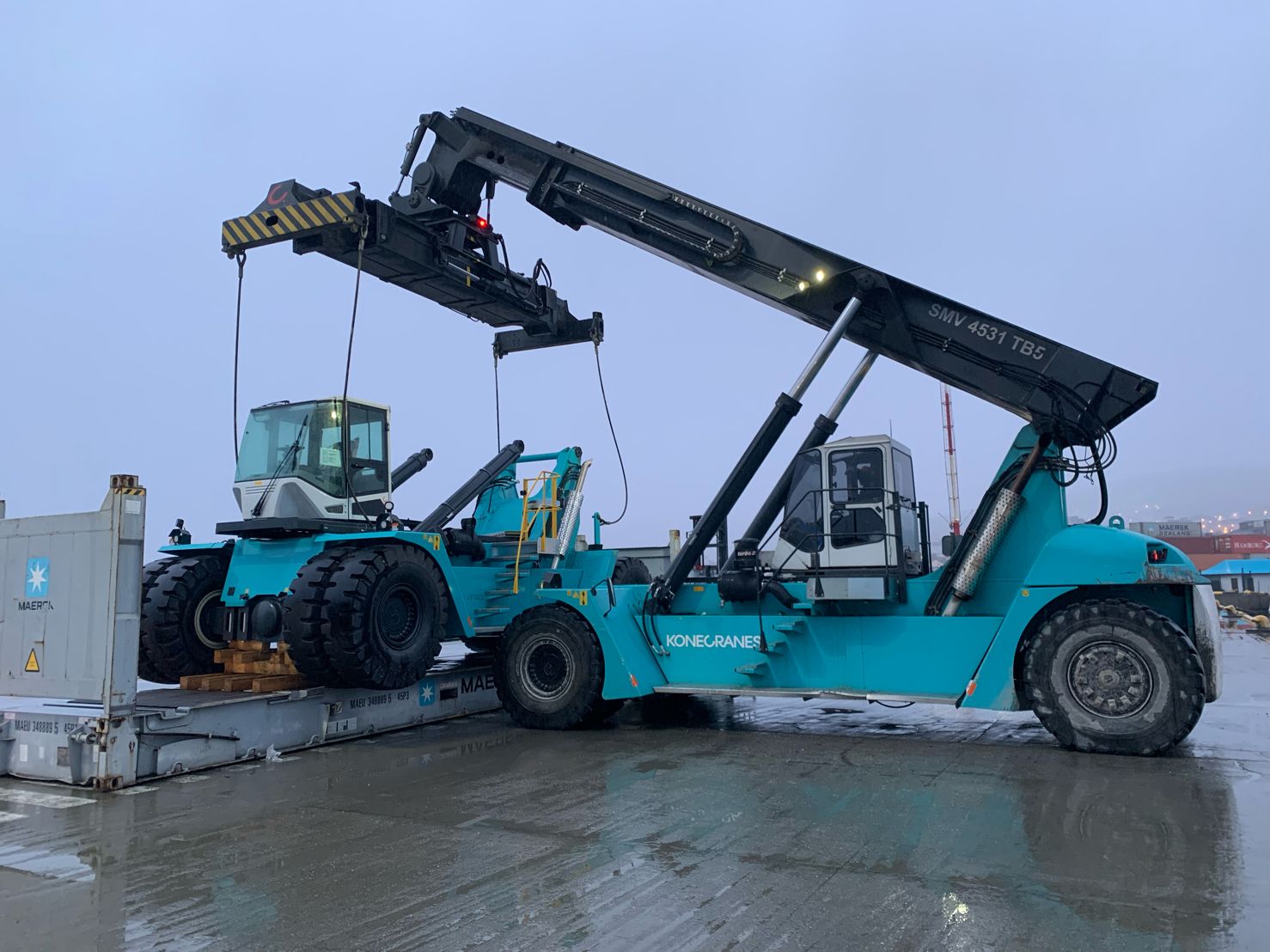Reach stacker arrives at “the end of the world”