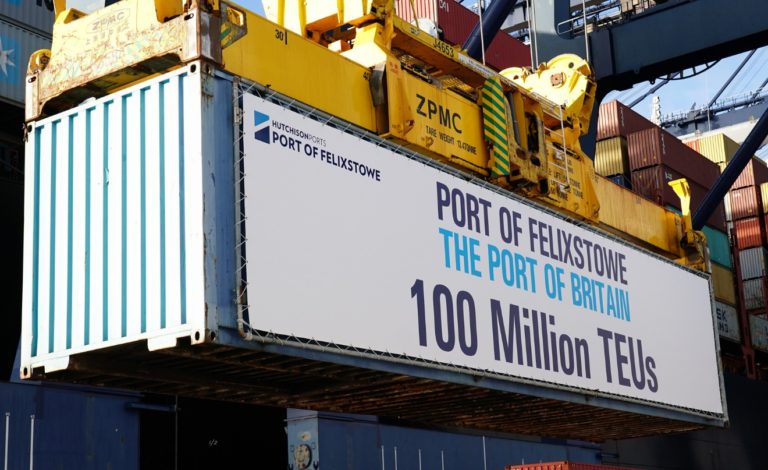 Port of Felixstowe tops 100 million TEU