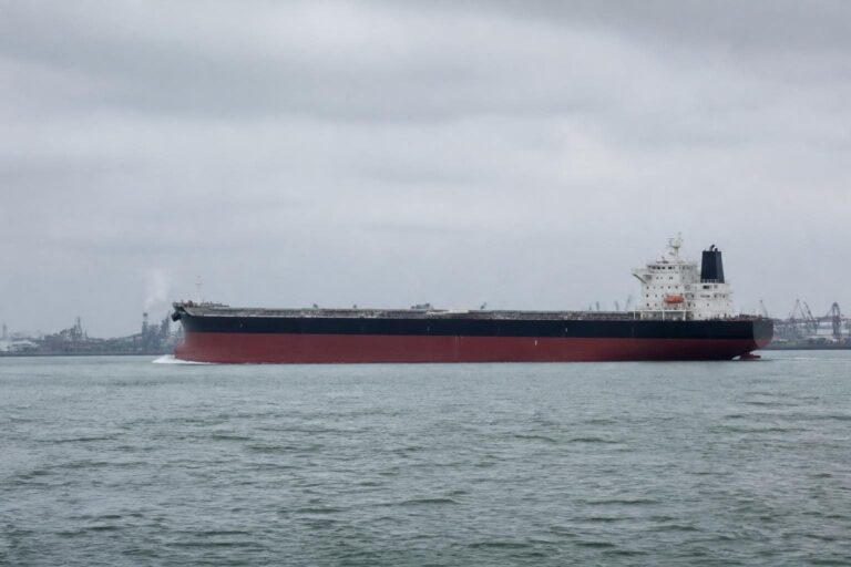 Ammonia-powered bulk carrier sailing on its maiden voyage