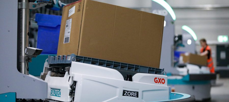 GXO has deployed Exotec's Skypod system at its Venlo site for Guess, processing up to 70,000 fashion items a day at peak.
