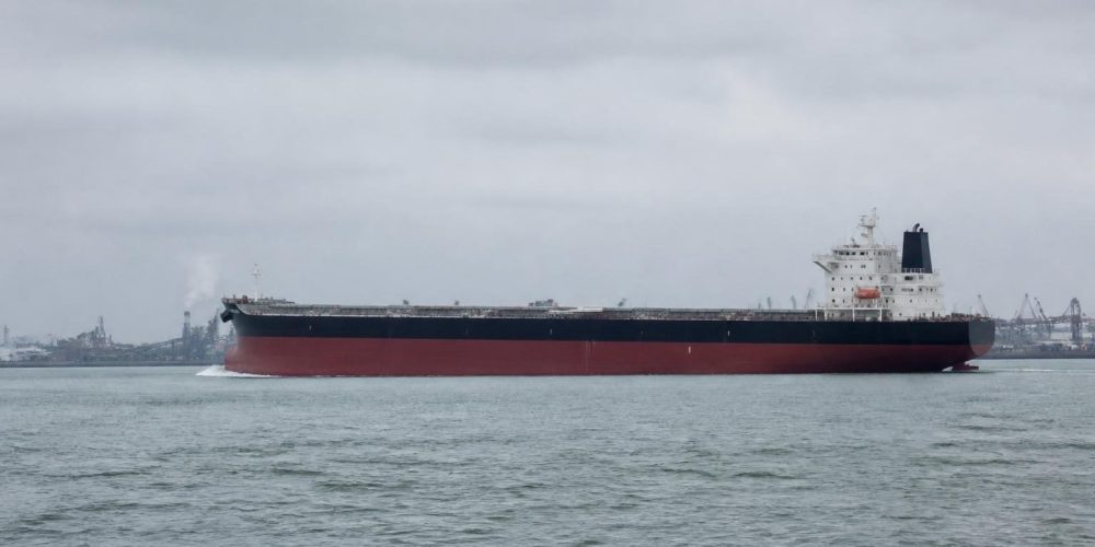 Ammonia-powered bulk carrier sailing on its maiden voyage