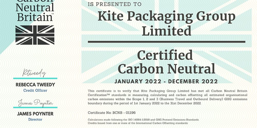 Carbon Neutral Certification - Kite Packaging Group Limited